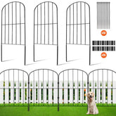 Garden Fence, 24in(H) x30ft(L) Animal Barrier Fence, Underground Decorative Garden Fencing with 2 Inch Spike Spacing, Metal Dog Fence for the Yard and Outdoor Patio, 28 Pack